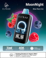 ELF BAR MOON NIGHT 40000 BLUE RAZZ ICE 5% RECHARGEABLE