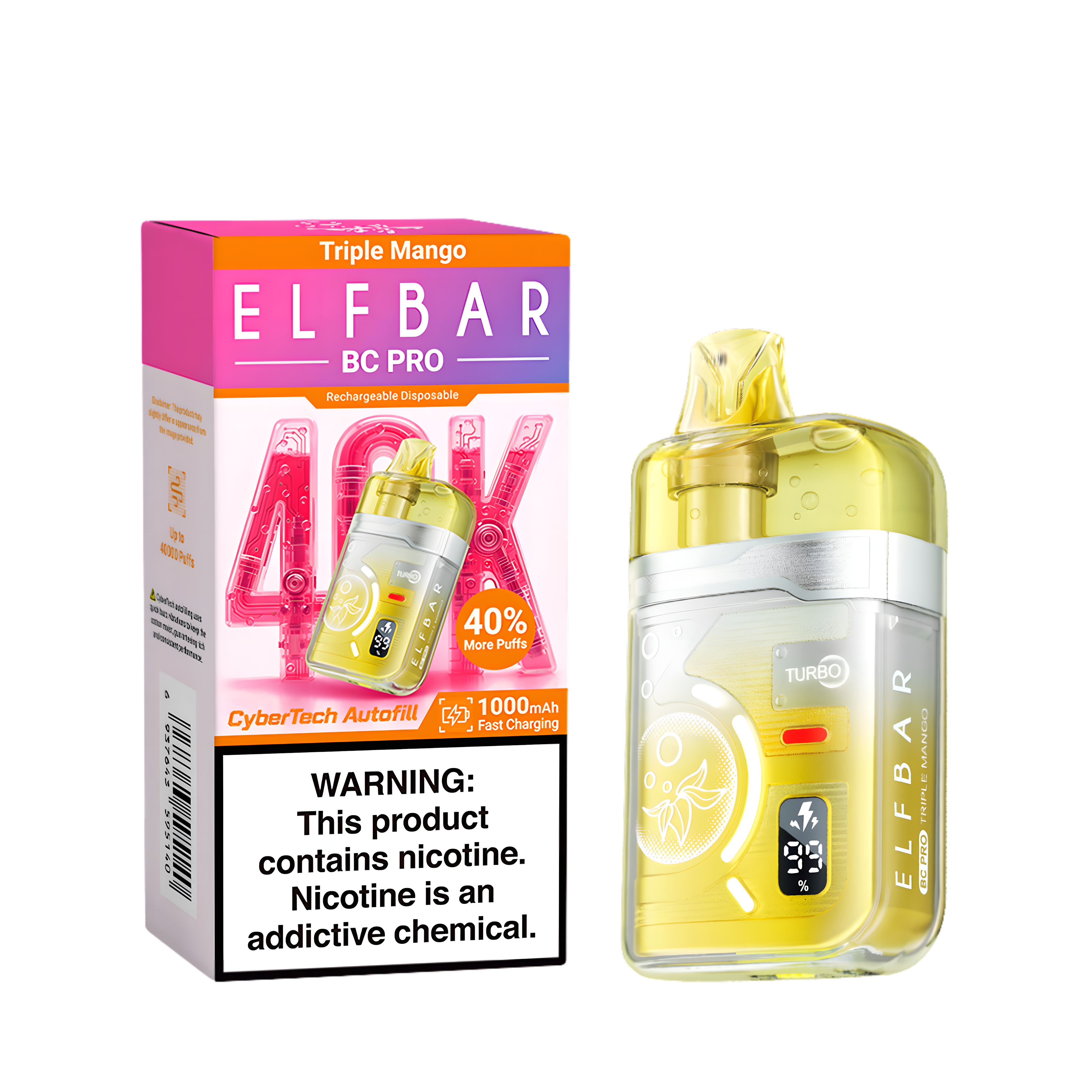 ELF BAR BC40000 PRO TRIPLE MANGO 5% RECHARGEABLE